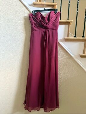 Allure Bridals Strapless Burgundy Evening Gown